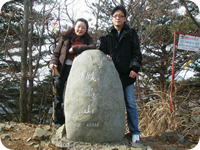 黒田福美さんと三進トラベルの崔で鳳鳴山下見登山